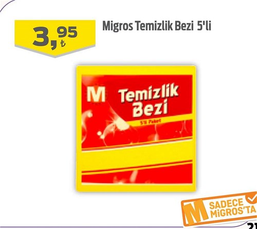 Migros Temizlik Bezi 5'li image