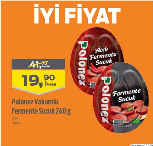 Polonez Vakumlu Fermente Sucuk 240 g image