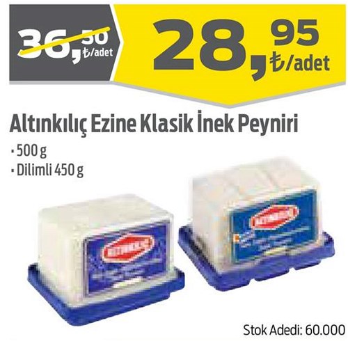 Altınkılıç Ezine Klasik İnek Peyniri 500 g/Dilimli 450 g image