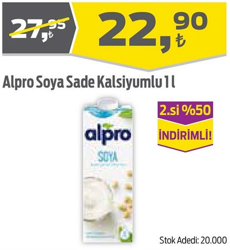 Alpro Soya Sade Kalsiyumlu 1 l image