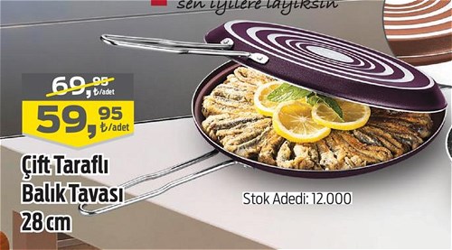 Papilla Çift Taraflı Balık Tavası 28 cm image