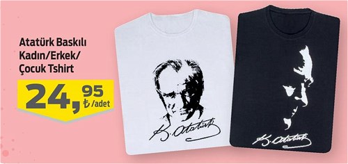 Atatürk Baskılı Kadın/Erkek/Çocuk Tshirt image