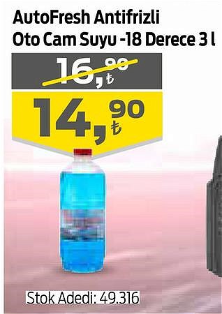 AutoFresh Antifrizli Oto Cam Suyu -18 Derece 3 l image