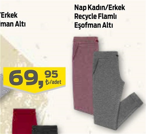 Nap Kadın/Erkek Recycle Flamlı Eşofman Altı image