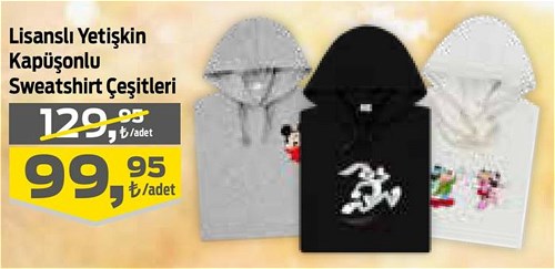 Lisanslı Yetişkin Kapüşonlu Sweatshirt Çeşitleri/Adet image