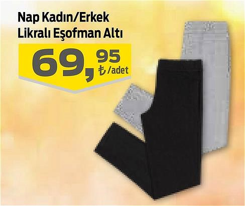 Nap Kadın/Erkek Likralı Eşofman Altı image