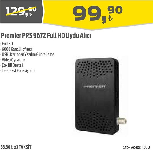 Premier PRS 9672 Full Hd Uydu Alıcı image