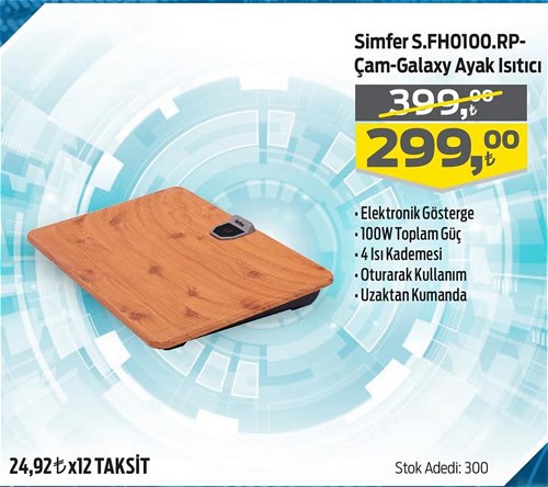 Simfer S.FH0100.RP-Çam-Galaxy Ayak Isıtıcı 1000 W image