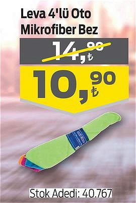 Leva 4'lü Oto Mikrofiber Bez image