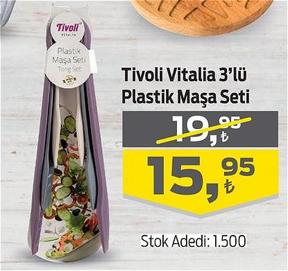 Tivoli Vitalia 3'lü Plastik Maşa Seti image