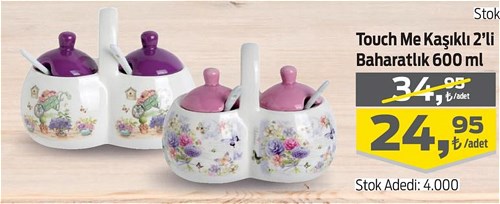Touch Me Kaşıklı 2'li Baharatlık 600 ml image