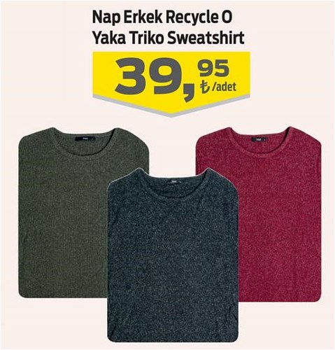 Nap Erkek Recycle O Yaka Triko Sweatshirt image