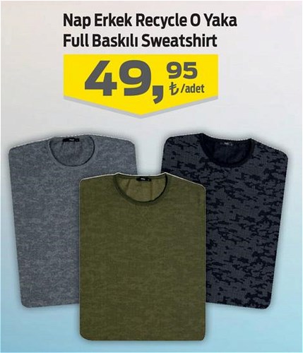 Nap Erkek Recycle O Yaka Full Baskılı Sweatshirt image
