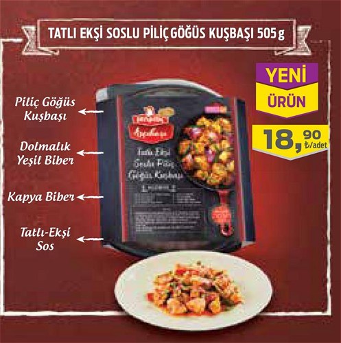Şenpiliç Aşçıbaşı Tatlı Ekşi Soslu Piliç Göğüs Kuşbaşı 505 g image