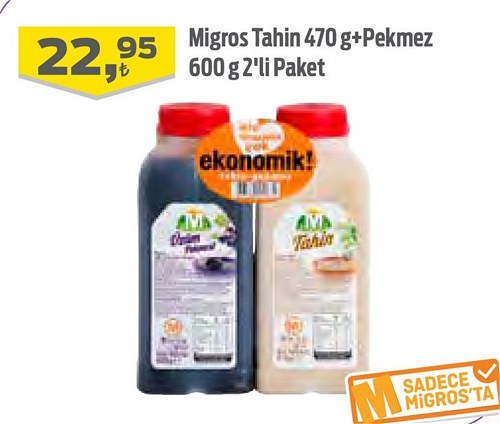 Migros Tahin 470 g+Pekmez 600 g 2'li Paket image