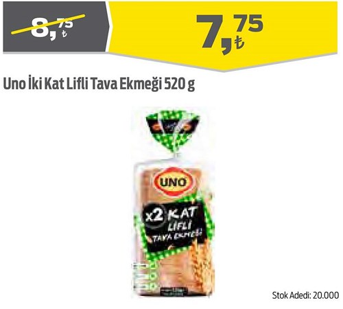 Uno İki Kat Lifli Tava Ekmeği 520 g image
