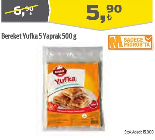 Bereket Yufka 5 Yaprak 500 g image