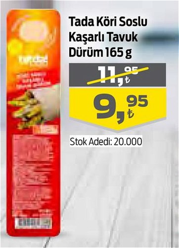 Tada Köri Soslu Kaşarlı Tavuk Dürüm 165 g image