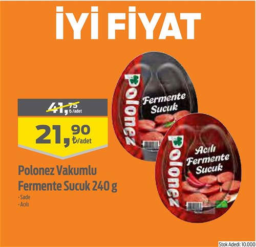 Polonez Vakumlu Fermente Sucuk 240 g Sade/Acılı image
