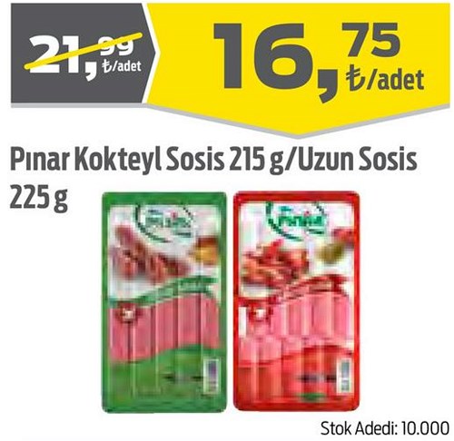 Pınar Kokteyl Sosis 225 g/Uzun Sosis 225 g image