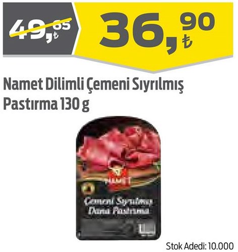 Namet Dilimli Çemeni Sıyrılmış Pastırma 130 g image