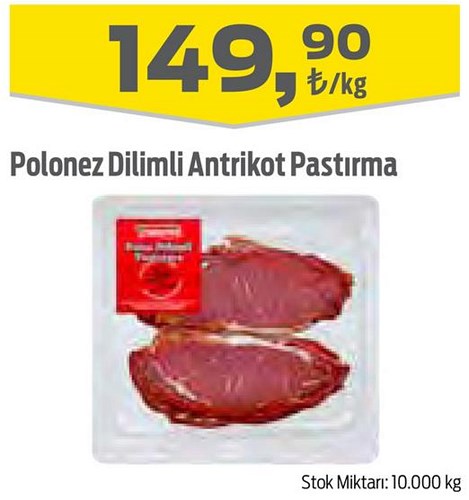 Polonez Dilimli Antrikot Pastırma Kg image