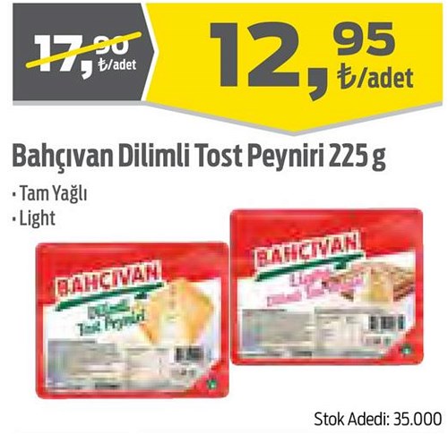 Bahçıvan Dilimli Tost Peyniri 225 g image