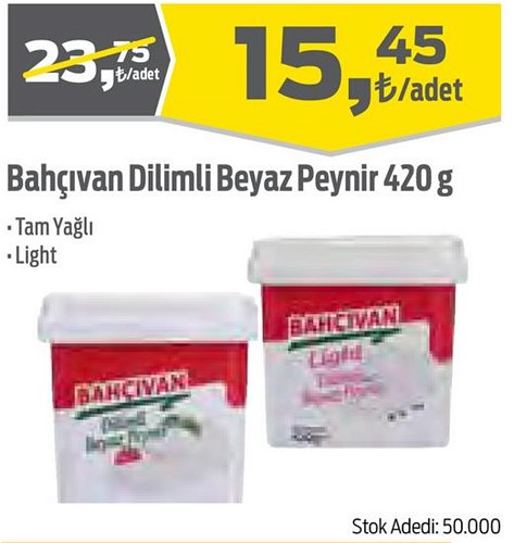 Bahçıvan Dilimli Beyaz Peynir 420 g image