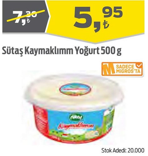 Sütaş Kaymaklımm Yoğurt 500 g image