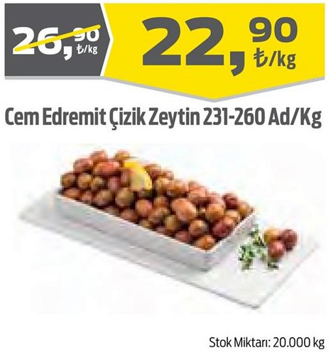 Cem Edremit Çizik Zeytin 231-260 Ad/Kg image