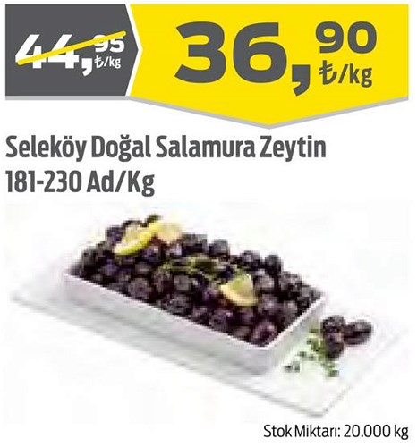 Seleköy Doğal Salamura Zeytin 181-230 Ad/Kg image