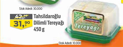 Tahsildaroğlu Dilimli Tereyağı 450 g image