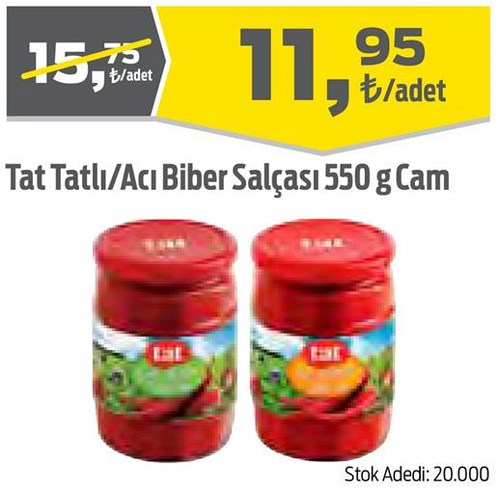Tat Tatlı/Acı Biber Salçası 550 g Cam image