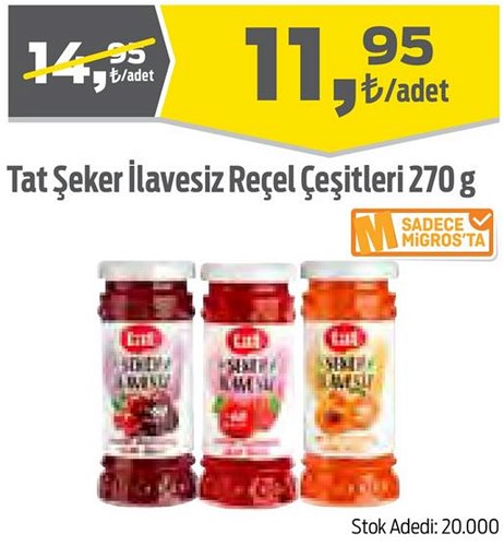 Tat Şeker İlavesiz Reçel Çeşitleri 270 g image