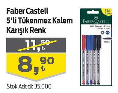 Faber Castell 5'li Tükenmez Kalem Karışık Renk image