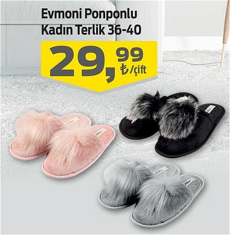 Evmoni Ponponlu Kadın Terlik image