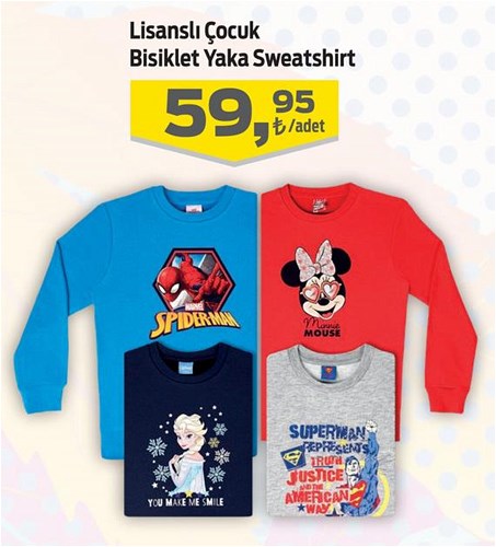 Lisanslı Çocuk Bisiklet Yaka Sweatshirt image