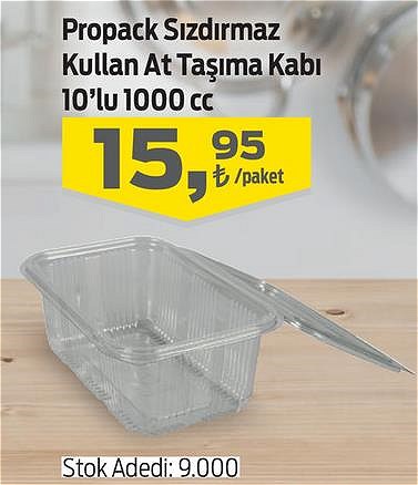 Propack Sızdırmaz Kullan At Taşıma Kabı 10'lu 1000 cc image