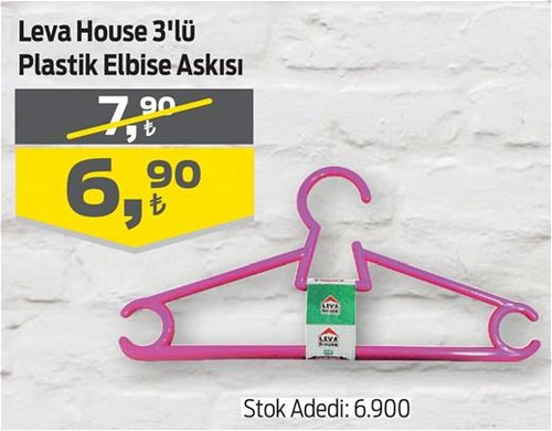 Leva House 3'lü Plastik Elbise Askısı image