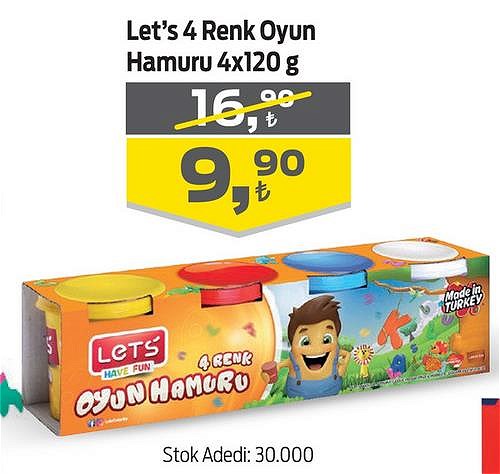 Let's 4 Renk Oyun Hamuru 4x120 g image