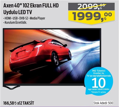 Axen 40" 102 Ekran Full Hd Uydulu Led Tv image