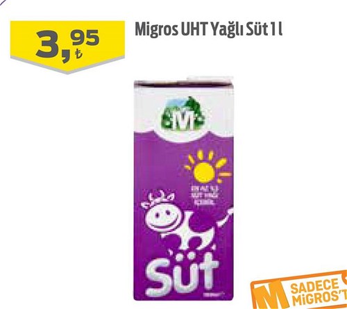 Migros UHT Yağlı Süt 1 l image