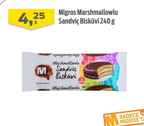 Migros Marshmallowlu Sandviç Bisküvi 240 g image