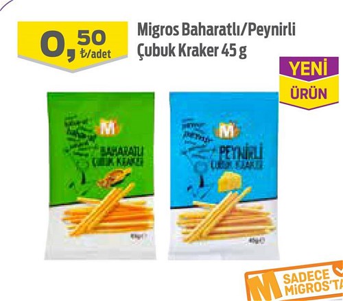 Migros Baharatlı/Peynirli Çubuk Kraker 45 g image