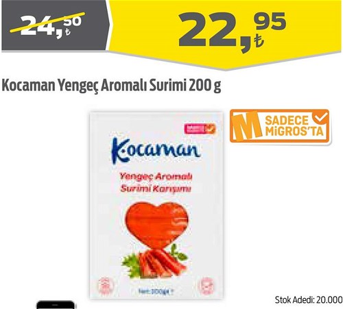 Kocaman Yengeç Aromalı Surimi 200 g image