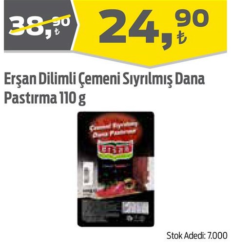 Erşan Dilimli Çemeni Sıyrılmış Pastırma 110 g image