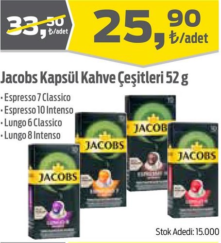 Jacobs Kapsül Kahve Çeşitleri 52 g image