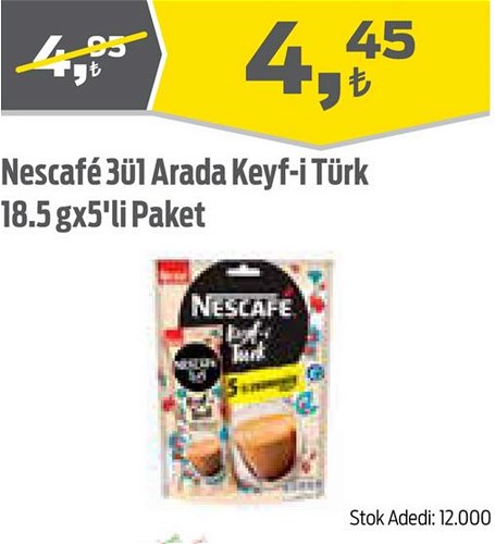 Nescafe 3ü1 Arada Keyf-i Türk 18,5gx5'li Paket image