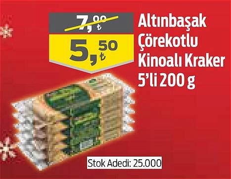 Altınbaşak Çörekotlu Kinoalı Kraker 5'li 200 g image