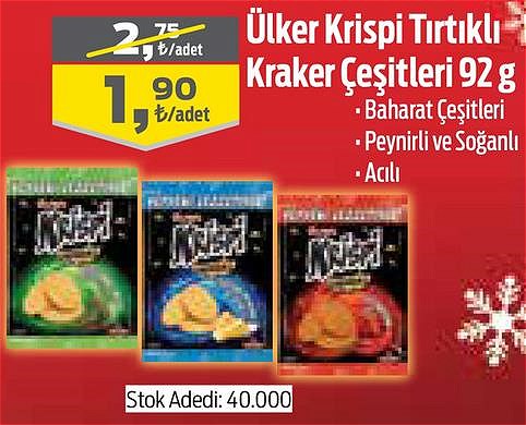 Ülker Krispi Tırtıklı Kraker Çeşitleri 92 g image